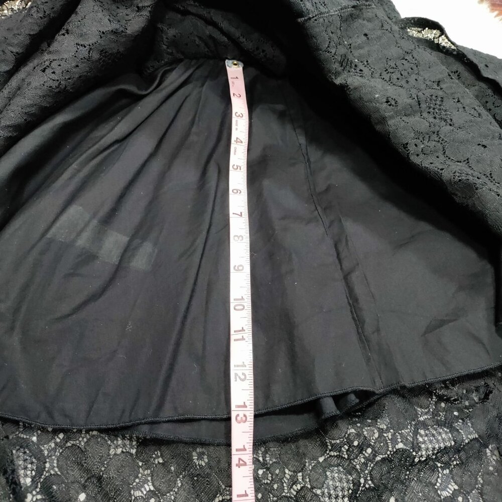 Pho Firenze M Black Lace Ruffle Maxi Dress With Open Back Embellished Straps - Picture 16 of 16